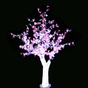 1,5 M 5FT LED Kalėdų, Naujųjų metų Šviesos Kristalų Cherry Blossom Medis su Baltos spalvos Lapai rausvos gėlės, Lauko, patalpų vandeniui