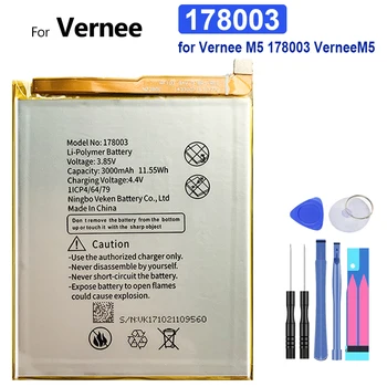 100% Nauja Vernee M5 178003 Baterija Aukštos Kokybės 3000mAh 3.8 V Li-ion Baterijos Pakeitimo VerneeM5 Išmanųjį telefoną