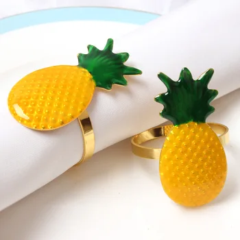 10pcsNew metalo ananasų vystymo sagtis servetėlių žiedas high-end hotel vestuvių nagų audinio žiedas