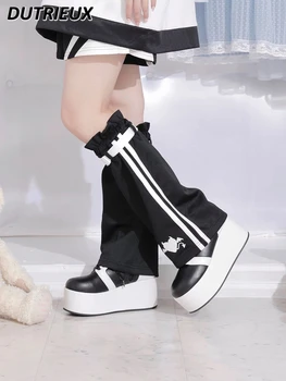 2023 Naujas Japonų Stiliaus Kojų Šilčiau Moterų Išsiuvinėti Asmeninį Kelnių Kojų Pavasarį, Rudenį Kojų Šildytuvus Mados Legwarmers