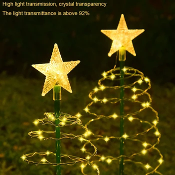 4Pcs Kalėdų Sodo Saulės Šviesos Lauko Medžio Stovas Sodo LED Žemės Lempos String Saterproof IP65 Star Žibintų Dekoras Apšvietimas