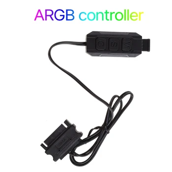 5V 3Pin RGB ARGB Valdiklio Instrukcija Sata Maitinimo LED Apšvietimas Kompiuterio Atveju Važiuoklės Ventiliatorius ARGB Valdytojas 50cm