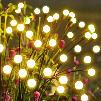 6 LED Saulės Firefly Šviesos Lauko Vandeniui Sodo Vejos Žibintai, Swaying Kraštovaizdžio Lempa Saulės energija Varomas Atostogų Kalėdų Lempos
