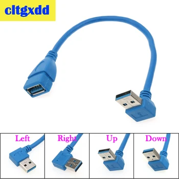 cltgxdd 90 Laipsnių Blue USB 3.0 Dešinę/į Kairę/į Viršų/į apačią ilgiklis Vyrų ir Moterų Adapterio Laidas Duomenų Sinchronizavimo USB 3.0 prailginimo Laido