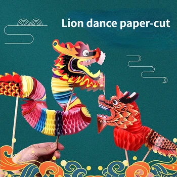 Dragon Dance popieriaus iškirpti Kinijos Tradicinės Užsakymą Spektaklis Tėvams ir Vaikams, Žaidimai Naujųjų Metų Veiklos Juokinga Rekvizitai