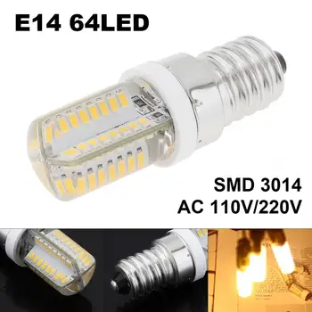 E14 LED Lemputės 110V/220V LED Lemputė SMD 3014 3W Silikono Kukurūzų Šviesos Liustra Apšvietimo Pakeisti Halogeninės Lempos