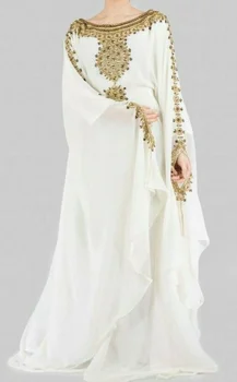 Indijos Suknelė Moterims Moroccon Balta Georgette Dubajus Suknelė Farasha Skraiste Saudo Arabijos, Indijos Drabužių