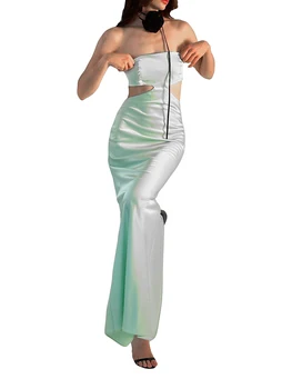 Moteriški Elegantiški Nėriniai V-Kaklo, Midi Suknelė su Plazdėjimas Rankovėmis Vintage-Line Kokteilių Vakarėlį, Vestuvių Suknelė Svečias