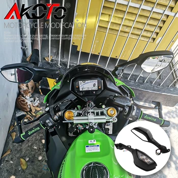 Motociklo galinio vaizdo Galinio vaizdo Šoniniai Veidrodžiai su LED Posūkio Signalo Lemputė Kawasaki ZX-4RR ZX4RR ZX4R ZX25R ZX-25R ZX 25R 4R 2023