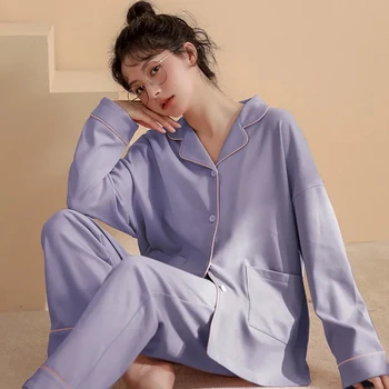 Naujas Mados Pižama Moterų Pavasario ilgomis rankovėmis Namų Drabužiai Laisvi Laisvalaikio Kostiumas Sleepwear Moterų Loungewear Mados Homewear