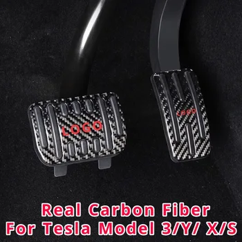 Nekilnojamojo Anglies Pluošto Pedalu Už Tesla Model 3 Y Poilsio Stabdžių Pedalą Poilsio Pedalą, Pagalvėlės, Kilimėliai Viršelio modelio S X Automatinė