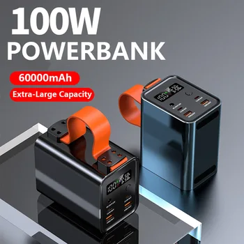 Nešiojamų Galia Banko 60000mAh PD100W Powerbank C Tipo USB spartusis įkrovimas DC60W Atsarginė Baterija Xiaomi 