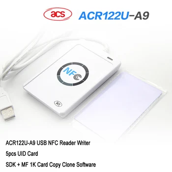 NFC ACR122U Cloner Kopijuoklis Skaitytojui Rašytojas 13.56 Mhz RDA popierinės kopijavimo aparatų matricos + 5vnt UID Kortelė + SDK + MF 1K Kortelės Kopija Klonas Programinė įranga