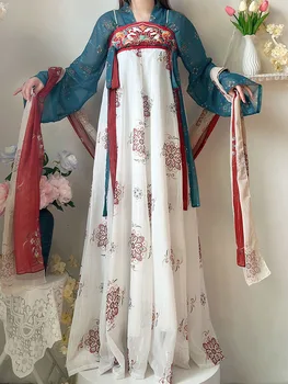 Originalus Hanfu Kinijos Tradicinės Moterų Suknelės, Siuvinėjimo Sijonas Pavasario Vasaros Senovės Cosplay Hanfus Suknelė, Ilgas Sijonas