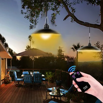 Saulės Pakabukas Šviesos Lauko Vandeniui LED Lempos, Viena-galvą Liustra Papuošalai su Nuotolinio Valdymo Patalpų Shack Apšvietimas