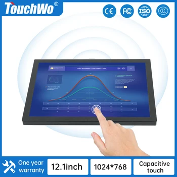 TouchWo 12.1 colių įterptųjų VESA Atidaryti Rėmelį Įdėti Kioskas Pramonės Stebėti, Ips Lcd Ekranas, Jutiklinis ekranas Pramonės Skydelis PC