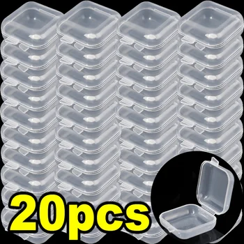 1-20Pcs Mini Papuošalų Laikymo Dėžutė Skaidri Nešiojamą plastikinę Dėžutę, Auskarus, Žiedą, Karoliai, Papuošalai Laikymo Namuose Saugojimo Dėžutė
