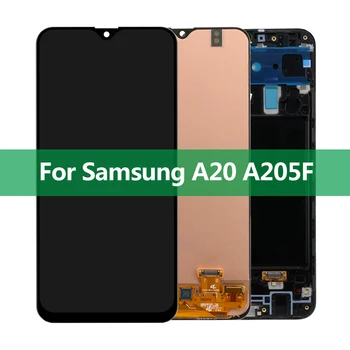 10 VNT./Daug Didmeninės Pakeitimas LCD Samsung Galaxy A20 A205 Ekranas su Jutikliniu Ekranu, skaitmeninis keitiklis Asamblėjos SM-A205F A205G