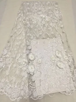 2018 m. Afrikos Laido Nėrinių prancūzijos Akių Nėrinių Audinys Baltos spalvos Aukštos Kokybės Nigerijos Guipure Tiulio Nėrinių Medžiagos Vestuvių Suknelė Audinys