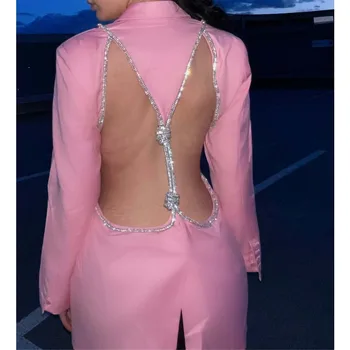 2023 Europoje ir Jungtinėse amerikos valstijose sexy asmenybės backless tuščiaviduriai mados elegantiškas priemiestinių kostiumas striukė