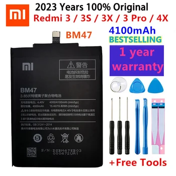 2023 Nauji 100% Originalus BM47 Visu pajėgumu, 4100mAh, Baterija Xiaomi Redmi 3 3 3X Xiao mi Hongmi Redmi 4x Baterijos Pakeitimas