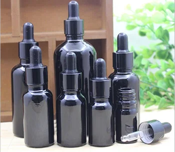 5ml juodos spalvos stiklo butelis, eterinio aliejaus skysta serumo komplekso atkūrimo užkratas gelis-serumas skystis odos priežiūros kosmetikos pakuotės