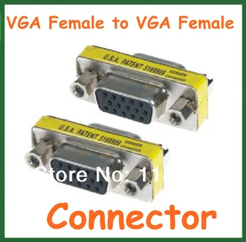 5vnt 15pin VGA Female VGA Female Adapter Pratęsti Konverteris VGA Jungtis, VGA moterį, Moteris