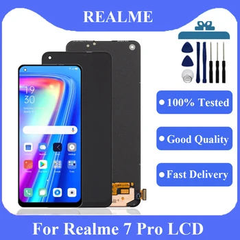 AMOLED Originalą Realme 7 Pro LCD Ekranas Touch Digiziter Asamblėjos Realme 7 Pro RMX2170 Ekrano Replacemen