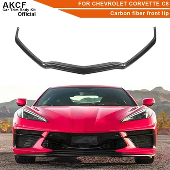 Anglies Pluošto C8 Priekinės Lūpos Už Chevrolet Corvette C8 2020 2021 2022 Atnaujinti Bamperio Splitter Lūpų Difuzorius Dangtelis Apdaila