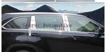 AUKŠČIAUSIOS Kokybės 6pcs/Set Nerūdijančio Plieno langų apdailos juostelės apdaila lipdukas padengti Toyota Highlander 2014 2015 2016 2017 2018