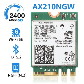 AX210 AX210NGW Tinklo plokštė M. 2 NGFF 2.4 Ghz/5G 