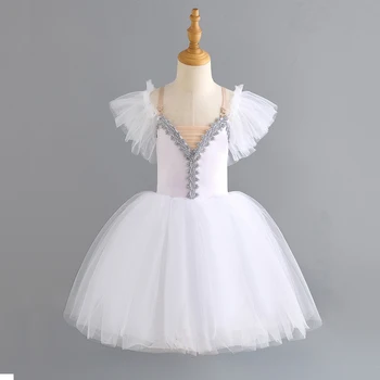 Baleto Sijonas Mergaitėms Suaugusiųjų Veiklos Kostiumai Vaikų Diržas Princesė Ilgai Romantiškas Tutu Suknelė Šokių Drabužiai Aksomo Viršūnės