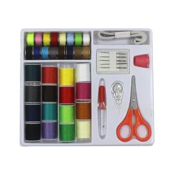 Buitinių siuvimo rinkinys, 16 spalvų siuvimo siūlus 16 juostelės siūlų ritė siuvimo mašina, adata, žirklių rinkinys