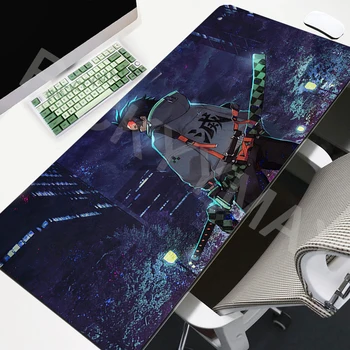 Demon Slayer Kimetsu Nr. Yaiba Pelės kilimėliai Anime Kilimėlis Žaidėjus Pelės Kilimėlis Kompiuterio Klaviatūra Kilimėliai Stalas Trinkelėmis Mousepads XXL 90x40cm