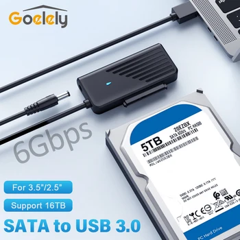 Goelely SATA Adapteris Max 6Gbps USB 3.0 prie SATA Konverteris 3.5