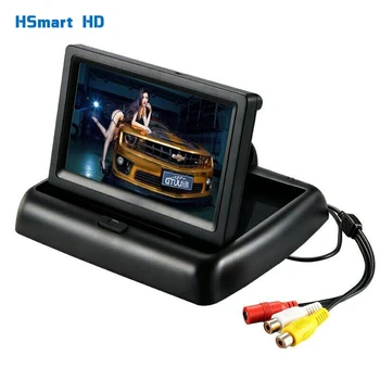 HD 4.3 Colių TFT-LCD Ekranu, Sulankstomas Automobilį Atbuline Monitorius Galinio vaizdo Kamera Super Mažas Mini Analoginis cctv Kameros