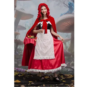 Helovinas Šalis Pasakos Mažai Raudona Jojimo Hood Cosplay Suknelė Etapo Rezultatus Fantasia Princesė Kostiumas