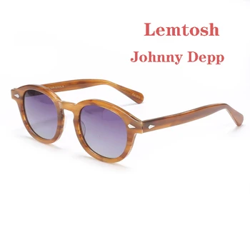 Johnny Depp Lemtosh Poliarizuoti Akiniai Nuo Saulės Vyrams Saulės Akiniai Moteris Prabangos Prekės Derliaus Acetato Rėmelis Akiniai
