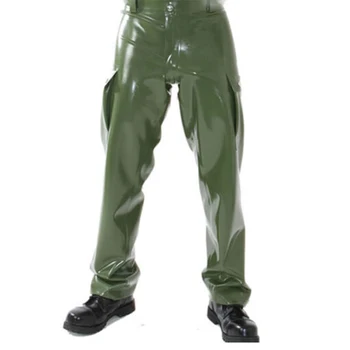 Latekso Gummi Kelnes Armijos Žalioji Guma Vyrų Pusėje Kišenė Priekyje Individualų 0,4 mm, Cosplay Kostiumai