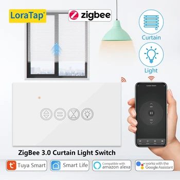 LoraTap ZigBee 3.0 Tuya Smart Gyvenimo Roller Užrakto Užuolaidų Šviesos JAV Jungiklis Variklio Žaliuzės Dirbti Alexa 