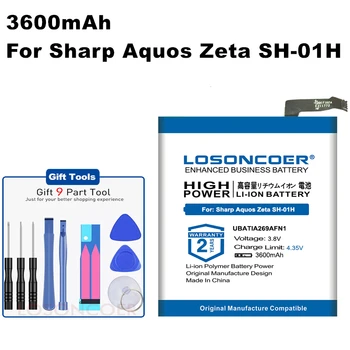 LOSONCOER 0 Ciklo 100% Naujas 3600mAh UBATIA269AFN1 Baterija Sharp Aquos Zeta SH-01H SH-04H SH04H 506SH AQUOS P1 P1X Baterija
