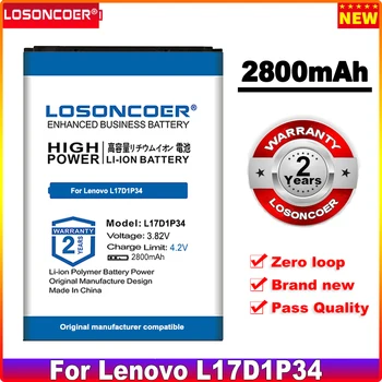 LOSONCOER 2800mAh L17D1P34 Pakeitimo Baterija LENOVO mobiliojo telefono bateria Li-Polimero Batterie