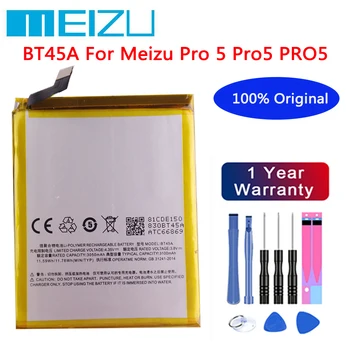 Meizu 100% Originalus Akumuliatorius Meizu Pro 5 Pro5 BT45A 3100mAh Mobilųjį Telefoną Aukštos Kokybės Baterija Batteria Atsargų + Įrankiai
