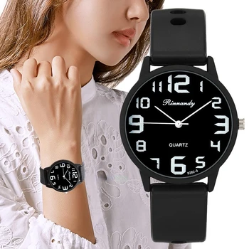 Moterų Paprasta Silikoniniai Laikrodžiai Nustatyti Minimalistinio Skaičius Ponios Savybes, Didelis Ciferblatas Ponios Kvarciniai Laikrodžiai su Atsitiktinis Laikrodis Dovanos