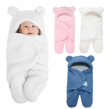 Naujagimio miegmaišį Žiemos Baby Wrap Antklodės Kūdikių Apsiaustu Miego Maišą Medvilnės Tirštėti Kokono Kūdikių 0-4Months Kietas Kūdikių Patalynė