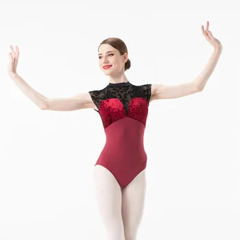 Naujas, Flocking Suaugusiųjų Baleto Leotard mergaitėms Pažangios Praktikos Šokių Custome Elegantiškas Gimnastika Bodysuit Baleto Dancewear