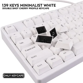 PBT Keycap 139 Klavišus Vyšnių Profilis Double Shot Keycaps Už Filco VYŠNIŲ Ducky IKBC Mechaninė Žaidimų Klaviatūra