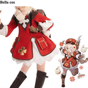 Prabangus Genshin Poveikio Klee Cosplay Kostiumų Originalus Raudona miela Suknelė Vienodas Helovinas Moterų Anime komplektus Žaidimas Kostiumai Cos