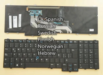 Rusijos, švedijos, suomijos, norvegijos Klaviatūra Dell Latitude E5540 0TPX5F 02HXC9 08V3V3, Apšvietimu