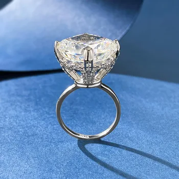 Solitaire 8ct Moissanite Deimantų Žiedas 100% Nekilnojamojo 925 sterlingas sidabro Šalis Vestuvių juostoje Žiedai, Moterų Nuotakos Sužadėtuvių Papuošalai